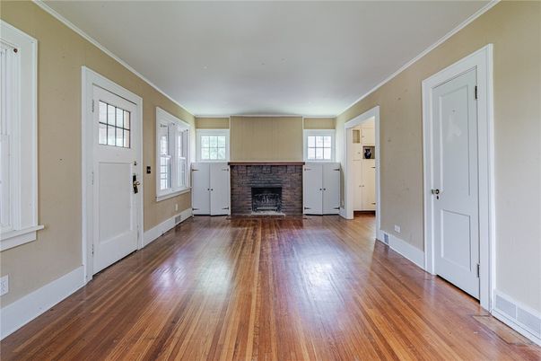 Empty room, Fireplace, Interior, Wood Texture Flooring