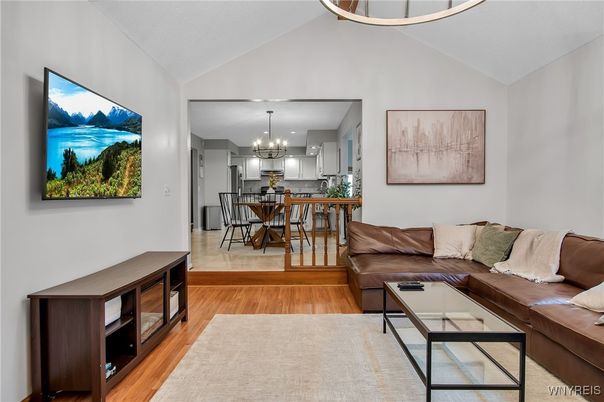 Chandelier, Dining room, Interior, Kitchen, Living room, Wood Texture Flooring