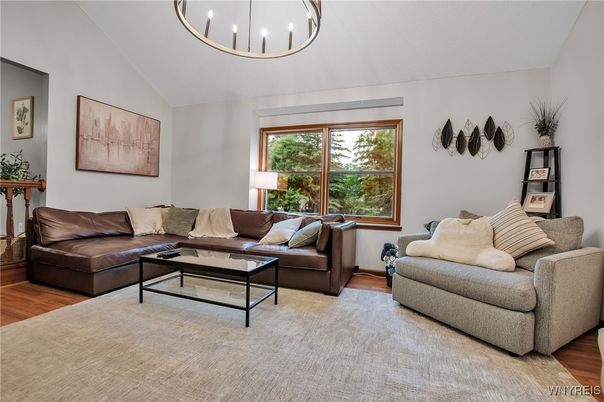 Interior, Living room, Pendant Lights, Wood Texture Flooring