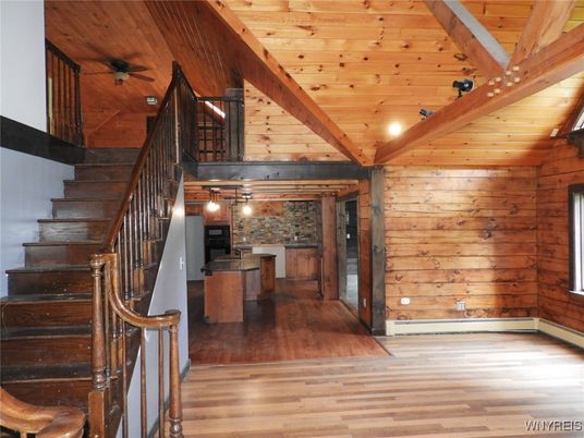 Empty room, Fireplace, Interior, Wooden Beams, Wooden Ceilings, Wood Texture Flooring, Wooden Walls