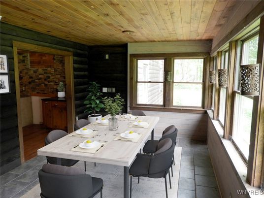 Dining room, Interior, Wooden Ceilings
