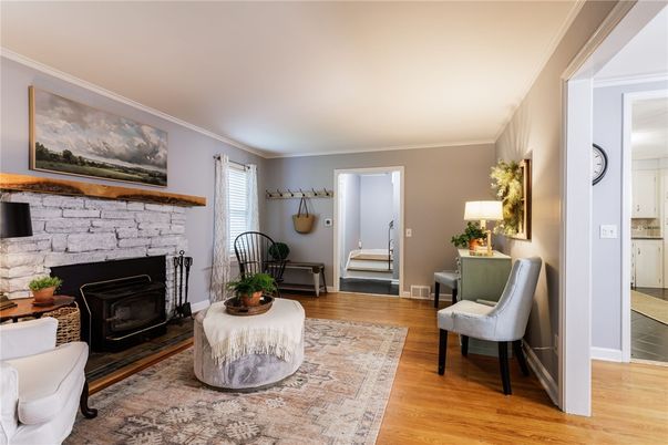 Fireplace, Interior, Stone Walls, Wood Texture Flooring