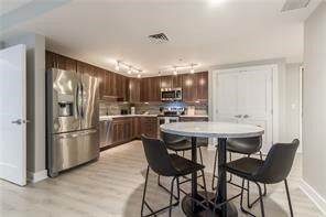 Dining room, Interior, Kitchen, Pendant Lights, Stainless Steel Appliances