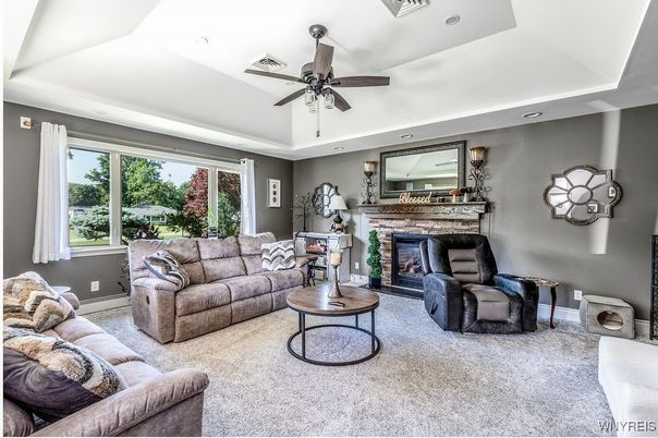 Fireplace, Interior, Living room, Recessed Lighting