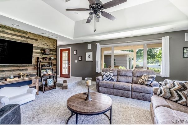 Interior, Living room, Recessed Lighting, Wooden Walls