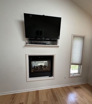 Fireplace, Interior, Wood Texture Flooring