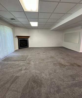 Empty room, Fireplace, Interior, Recessed Lighting