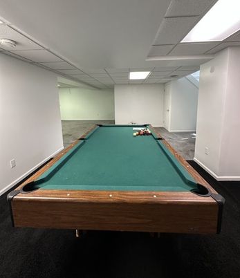 Billiard Table, Game Room, Interior, Recessed Lighting