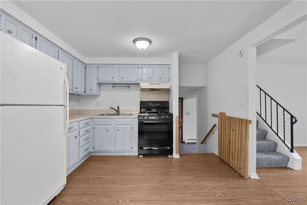 Interior, Kitchen, Stainless Steel Appliances, Wood Texture Flooring