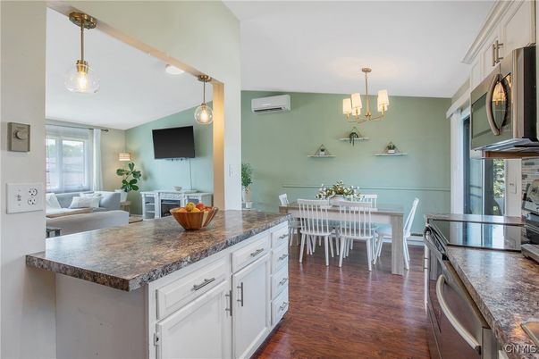 Chandelier, Dining room, Interior, Pendant Lights, Wood Texture Flooring
