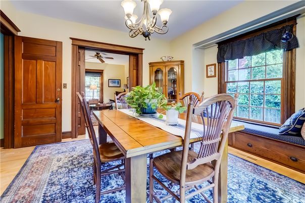 Chandelier, Dining room, Interior, Wood Texture Flooring
