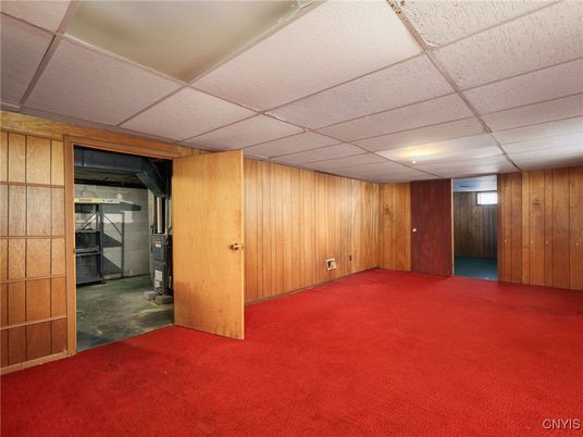 Empty room, Interior, Recessed Lighting, Wooden Walls