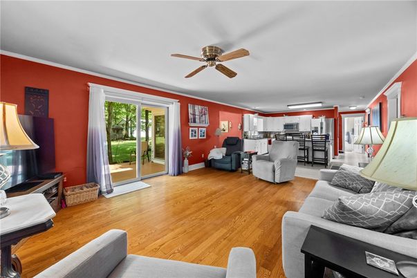 Interior, Kitchen, Living room, Stainless Steel Appliances, Wood Texture Flooring