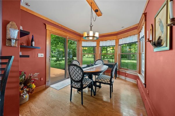Chandelier, Dining room, Interior, Sun Room, Wood Texture Flooring