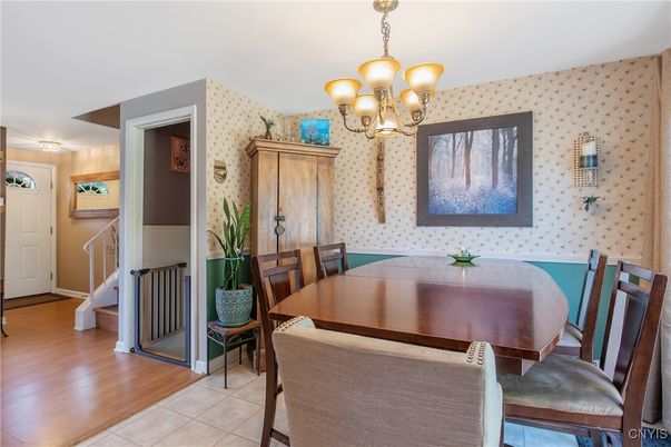 Chandelier, Dining room, Interior, Wood Texture Flooring