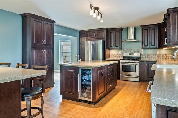Interior, Kitchen, Stainless Steel Appliances, Wood Texture Flooring