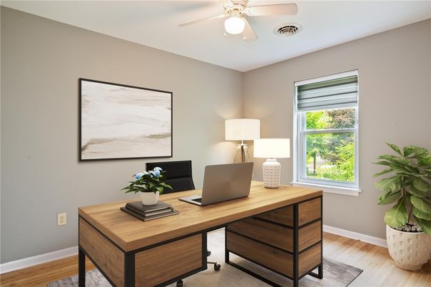 Home Office, Interior, Wood Texture Flooring