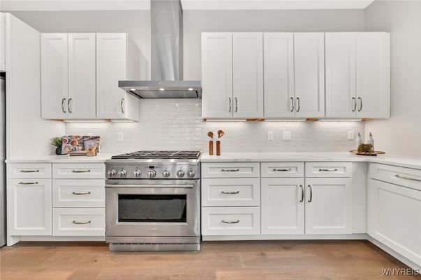 Interior, Kitchen, Stainless Steel Appliances, Wood Texture Flooring