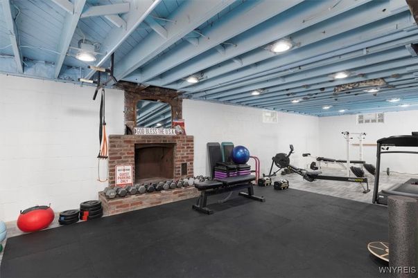 Fireplace, Fitness Equipment, Interior, Stone Walls
