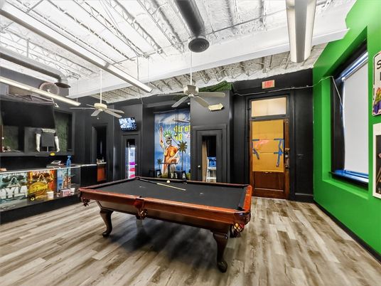 Billiard Table, Game Room, Interior, Wood Texture Flooring