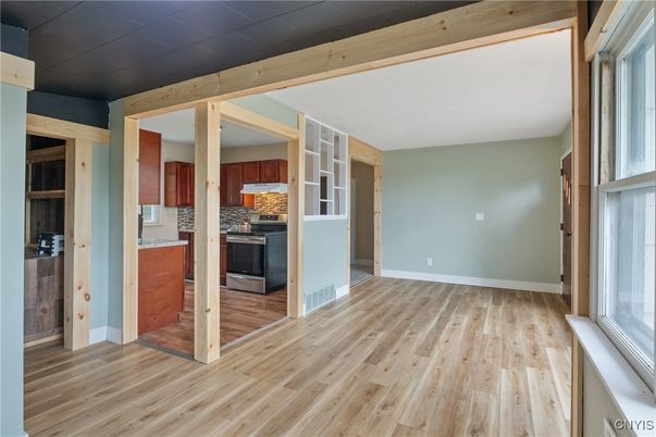 Empty room, Interior, Kitchen, Wood Texture Flooring