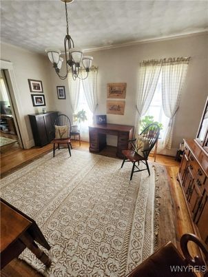 Chandelier, Home Office, Interior, Wood Texture Flooring