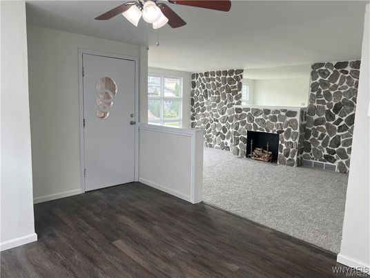 Empty room, Fireplace, Interior, Wood Texture Flooring
