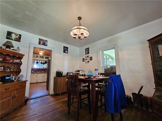 Chandelier, Dining room, Interior, Wood Texture Flooring