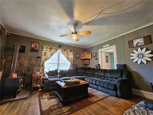 Interior, Living room, Stone Walls, Wood Texture Flooring