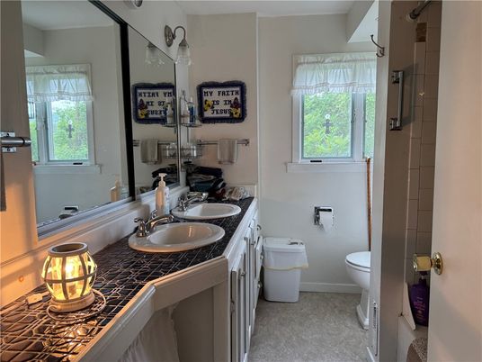 Bathroom, Dual Sink Vanities, Interior, Tile Countertops