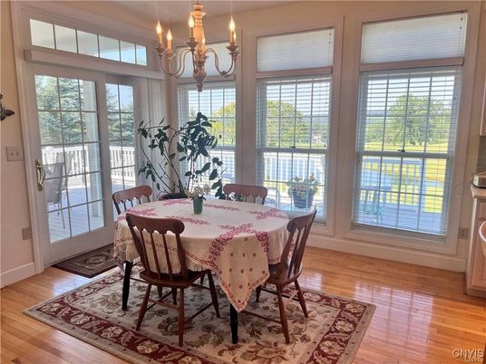 Chandelier, Dining room, Interior, Wood Texture Flooring