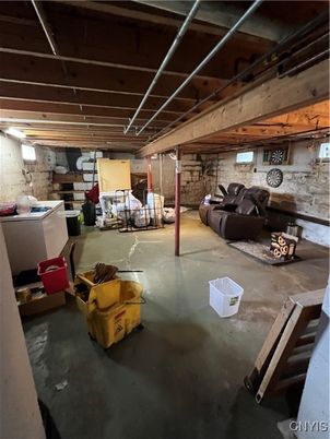 Interior, Stone Walls, Wooden Beams