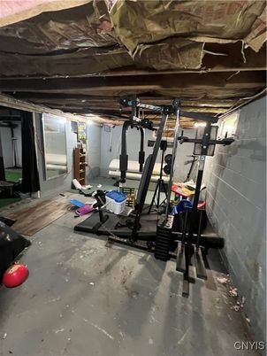 Fitness Equipment, Interior, Stone Walls, Wooden Beams