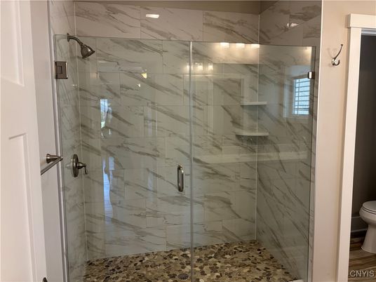 Bathroom, Glass Shower, Interior, Marble Walls