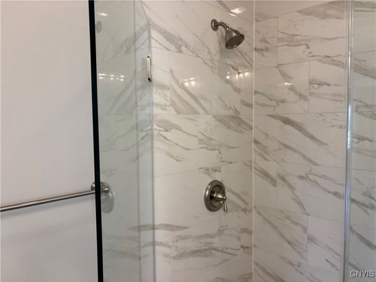Bathroom, Glass Shower, Interior, Marble Walls