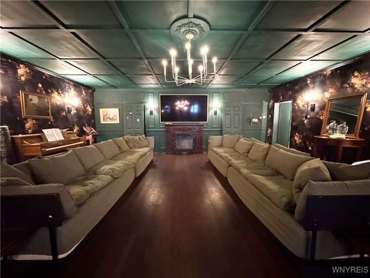 Chandelier, Fireplace, Interior, Living room, Wood Texture Flooring