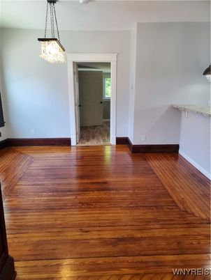 Empty room, Interior, Marble, Pendant Lights, Wood Texture Flooring