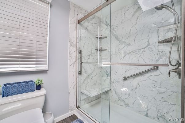 Bathroom, Glass Shower, Interior, Marble Walls