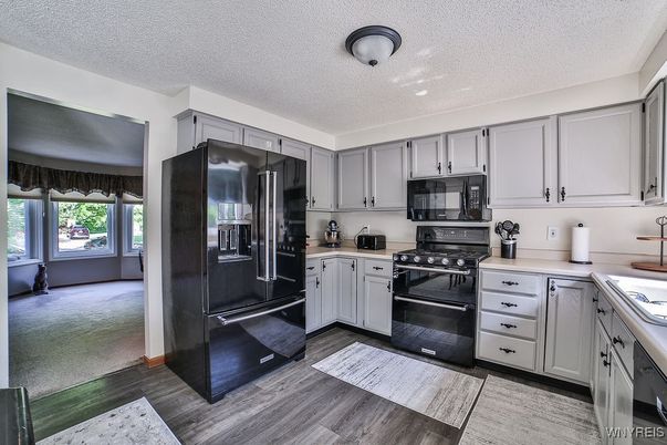 Interior, Kitchen, Stainless Steel Appliances, Wood Texture Flooring
