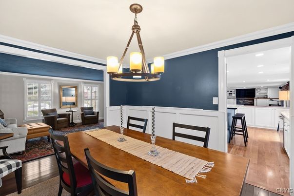 Dining room, Interior, Kitchen, Living room, Pendant Lights, Recessed Lighting, Wood Texture Flooring