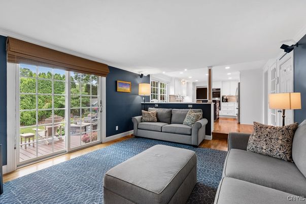 Interior, Kitchen, Living room, Recessed Lighting, Wood Texture Flooring