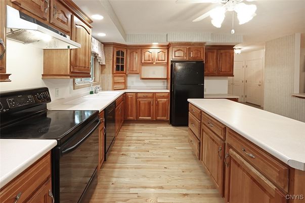 Interior, Kitchen, Recessed Lighting, Wood Texture Flooring