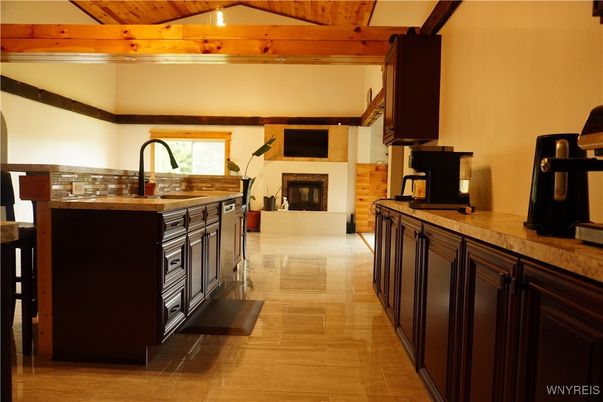Fireplace, Interior, Kitchen, Wooden Beams, Wooden Ceilings