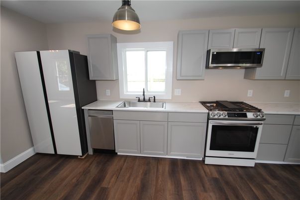 Interior, Kitchen, Stainless Steel Appliances, Wood Texture Flooring