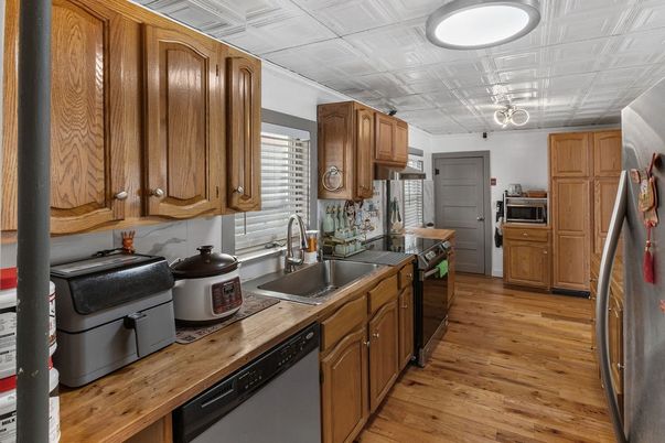 Interior, Kitchen, Wood Texture Flooring