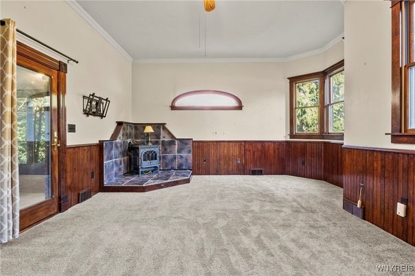 Fireplace, Interior, Wooden Walls