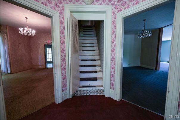 Chandelier, Empty room, Interior