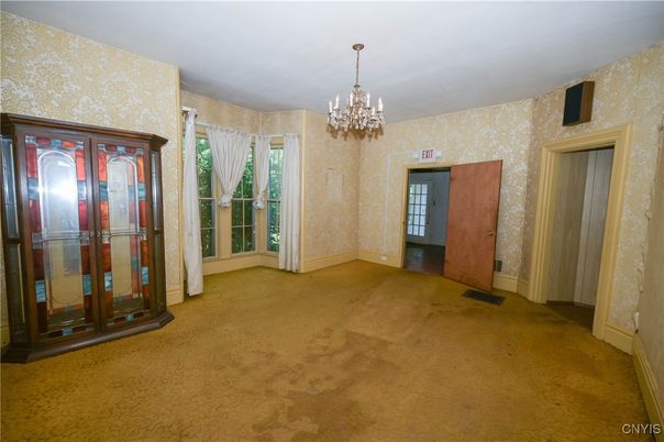 Chandelier, Empty room, Interior