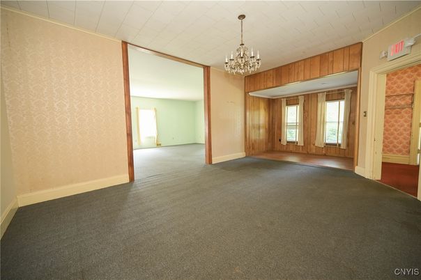 Chandelier, Empty room, Interior