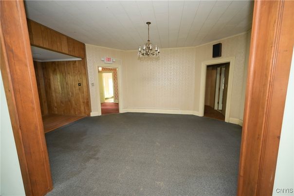 Chandelier, Empty room, Interior, Wooden Walls
